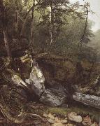 Asher Brown Durand Study from Nature rocks and trees in the Catskills oil painting reproduction